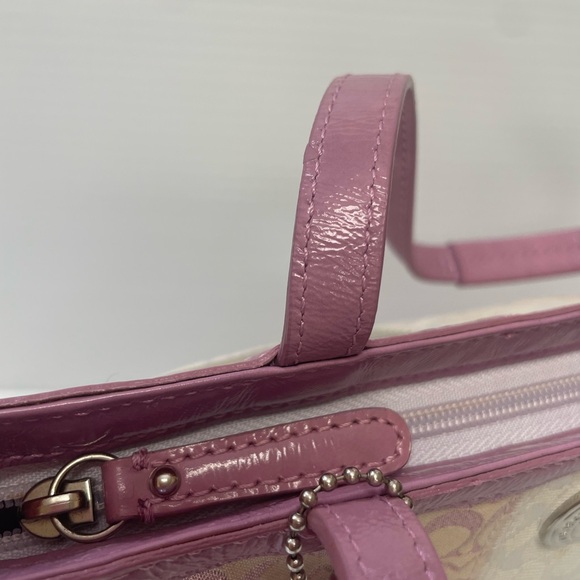 Coach Lavender and Cream Signature Patchwork Small Tote - Picture 8 of 10